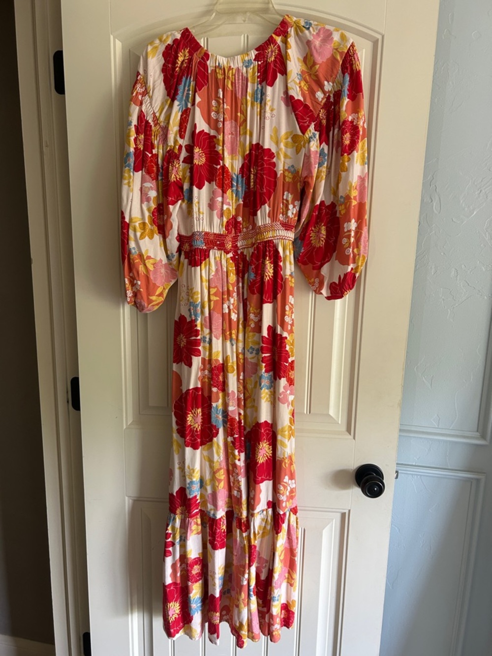 Bohme Floral Maxi Dress in Red & Pink - Picture 7 of 7